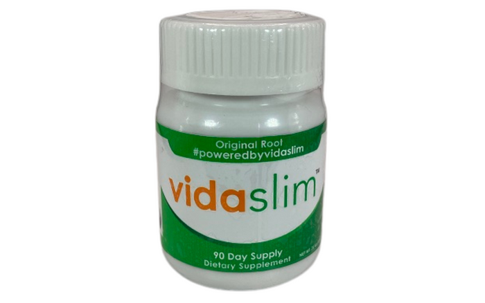 bottle of VidaSlim supplements that was recalled by the FDA