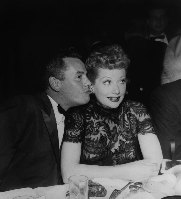 Desi Arnaz and Lucille Ball at the 1955 Emmys