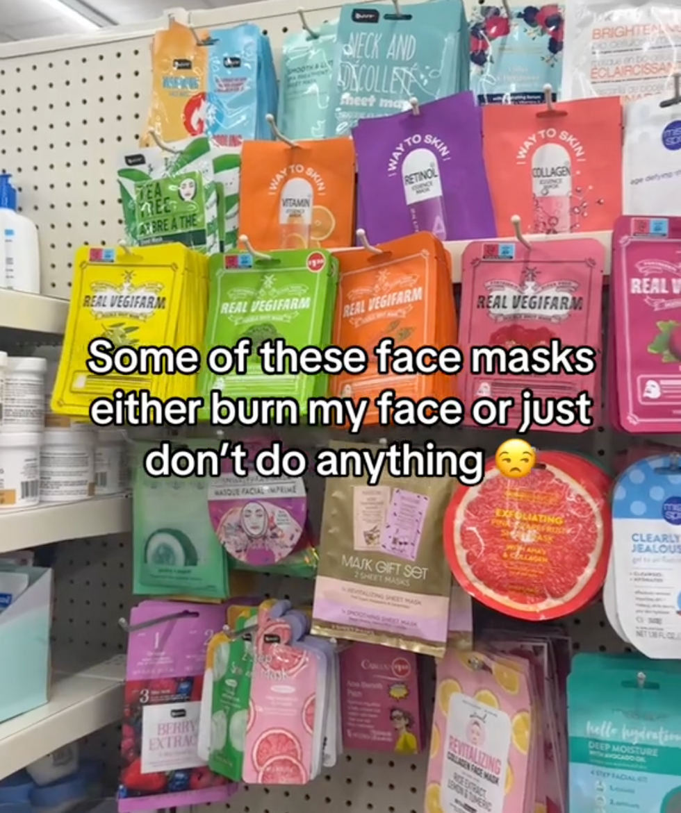 face mask display at Dollar Tree