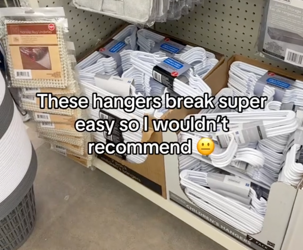 plastic hangers at Dollar Tree