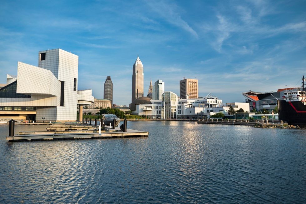 Skyline view of downtown Cleveland Ohio