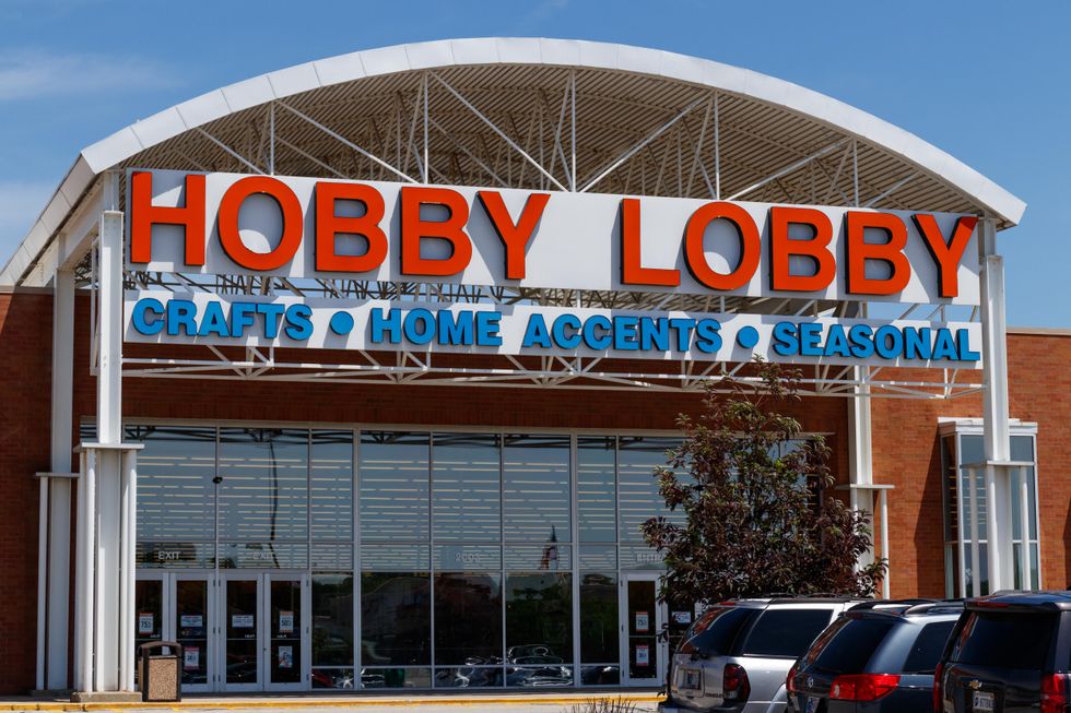 suburban hobby lobby with glass front