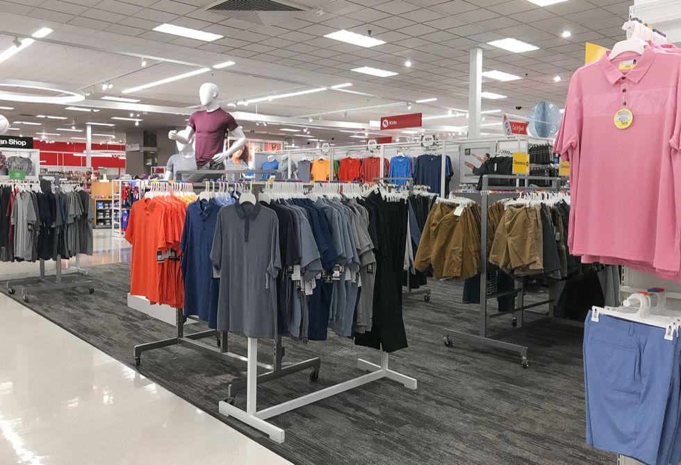 Target men's clothing aisle