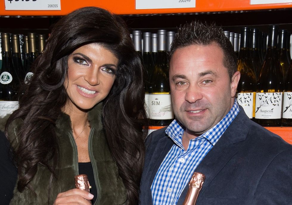 Teresa and Joe Giudice at a wine store