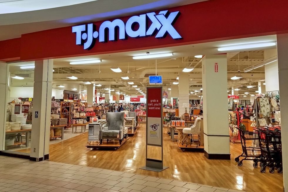 TJ Maxx storefront in a mall