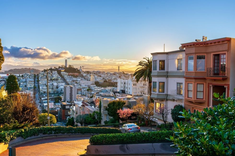 view from the top of Lombard Street in San Francisco