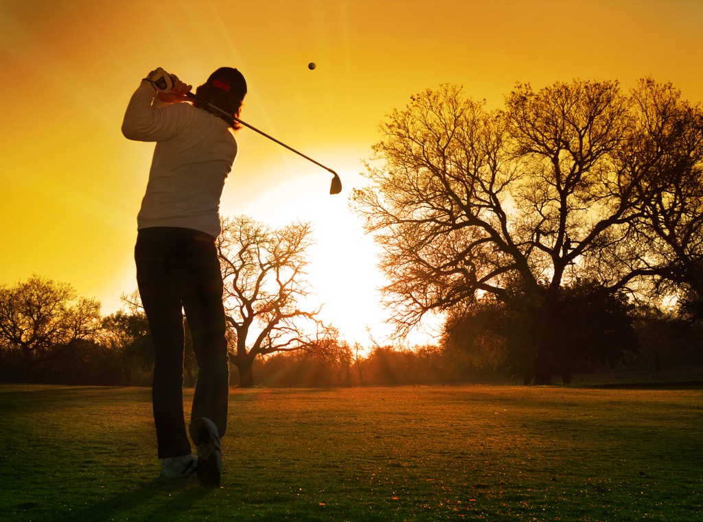 Golf, sunset