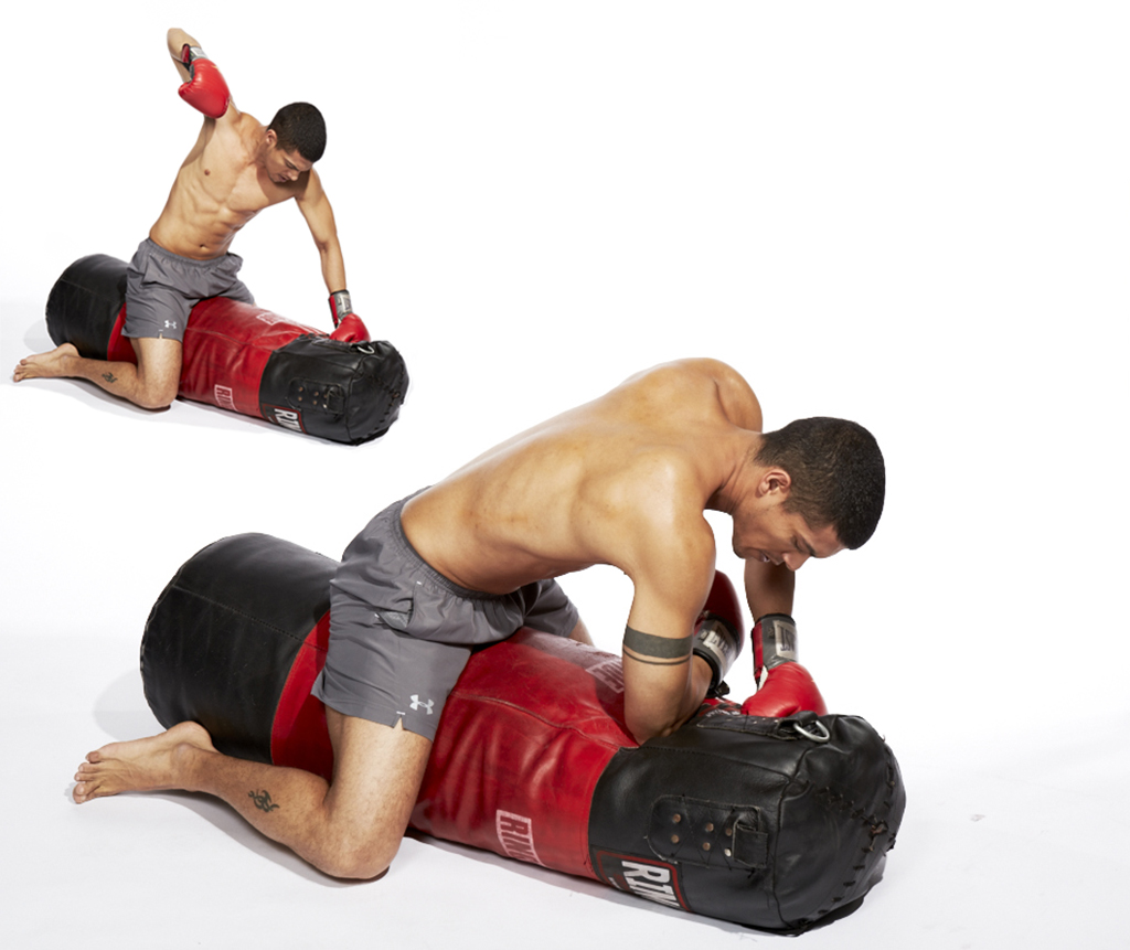 Ground and pound, part of a great MMA training routine. 