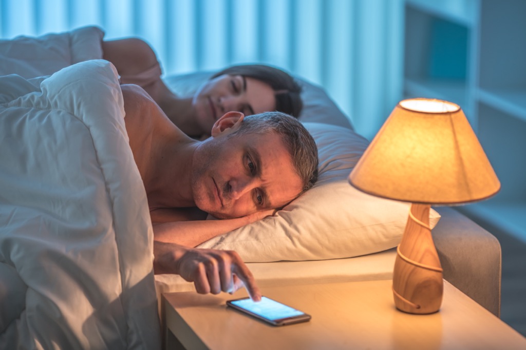 taking your phone to bed is a mistake married people make