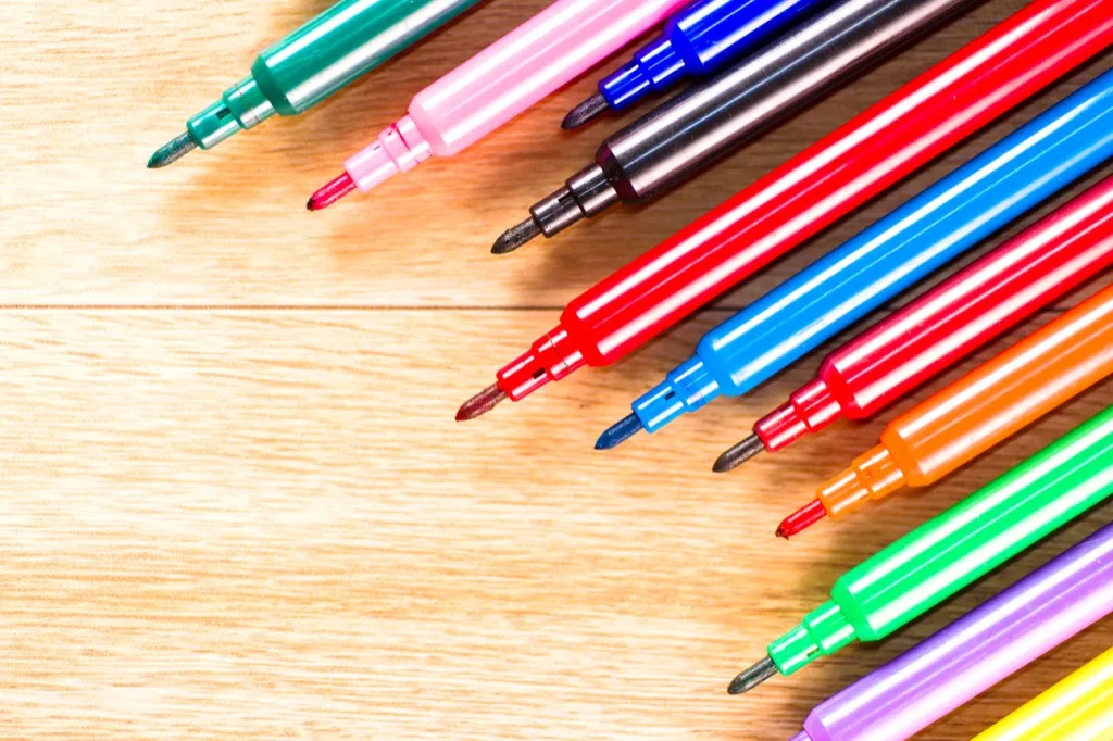 Colored Pens Organized 