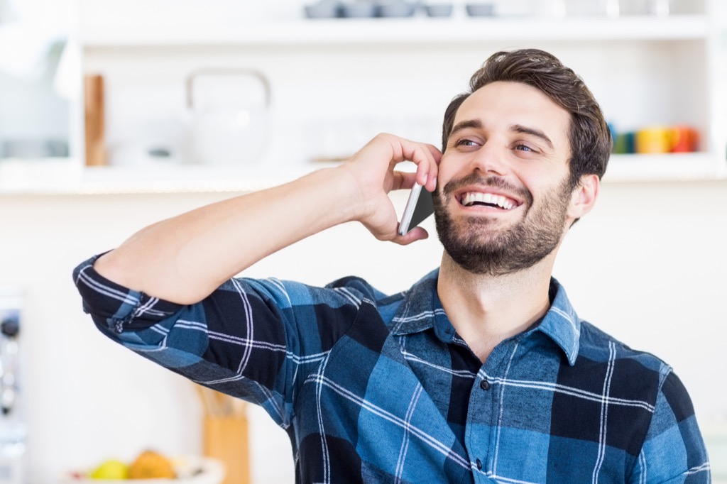 man talking on phone, hings not to say to customer service rep