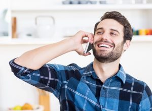 man talking on phone, hings not to say to customer service rep