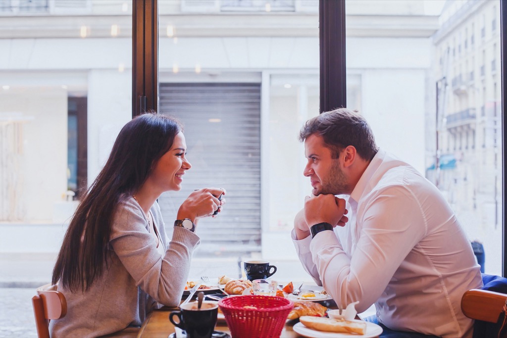 couple on date talking commitment