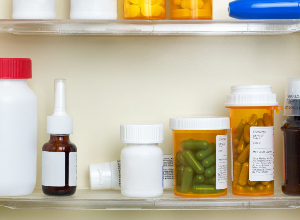 medicine cabinet with medications
