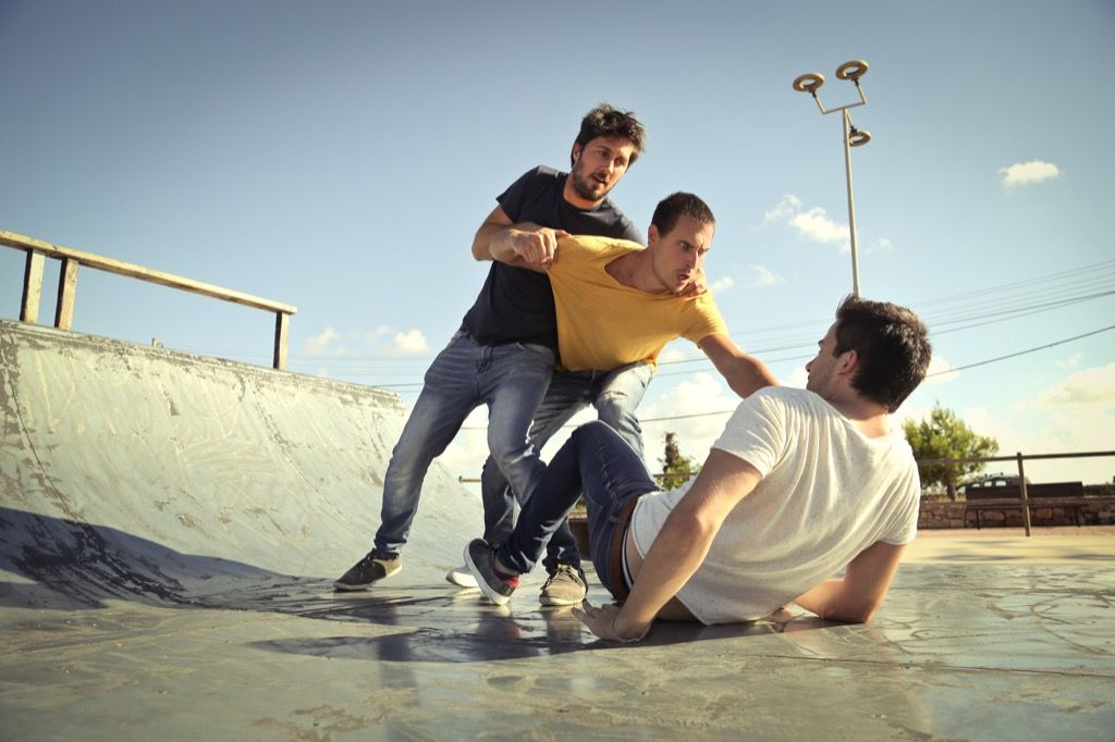 men fighting in skate park advice you should ignore over 40