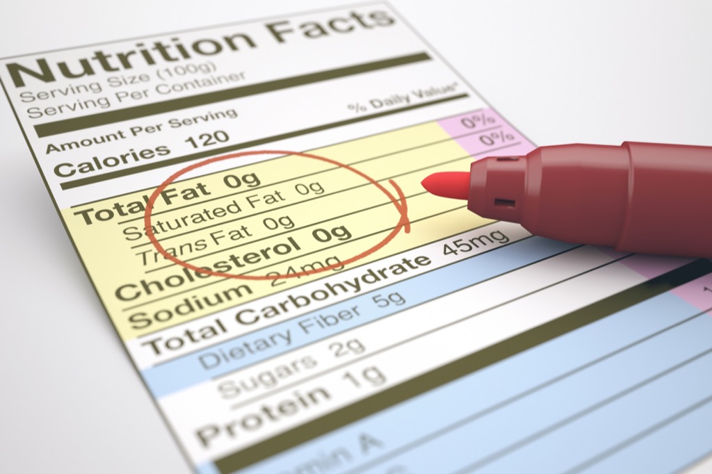 A Low-Fat Nutrition Label How People Are Healthier