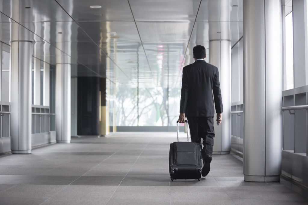 Man leaving work at quitting time, for balance
