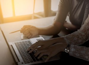 Entrepreneurs working on a laptop