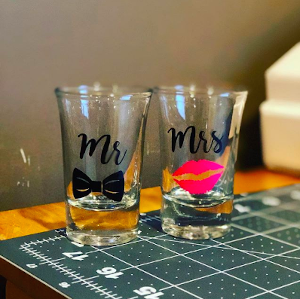 mr and mrs shot glasses