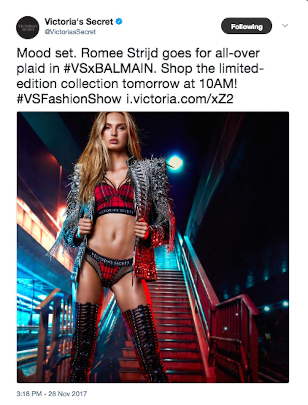 Romee Strijd models in The Victorias Secret Fashion Show