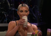 kim kardashian drinks sardine smoothie with james corden