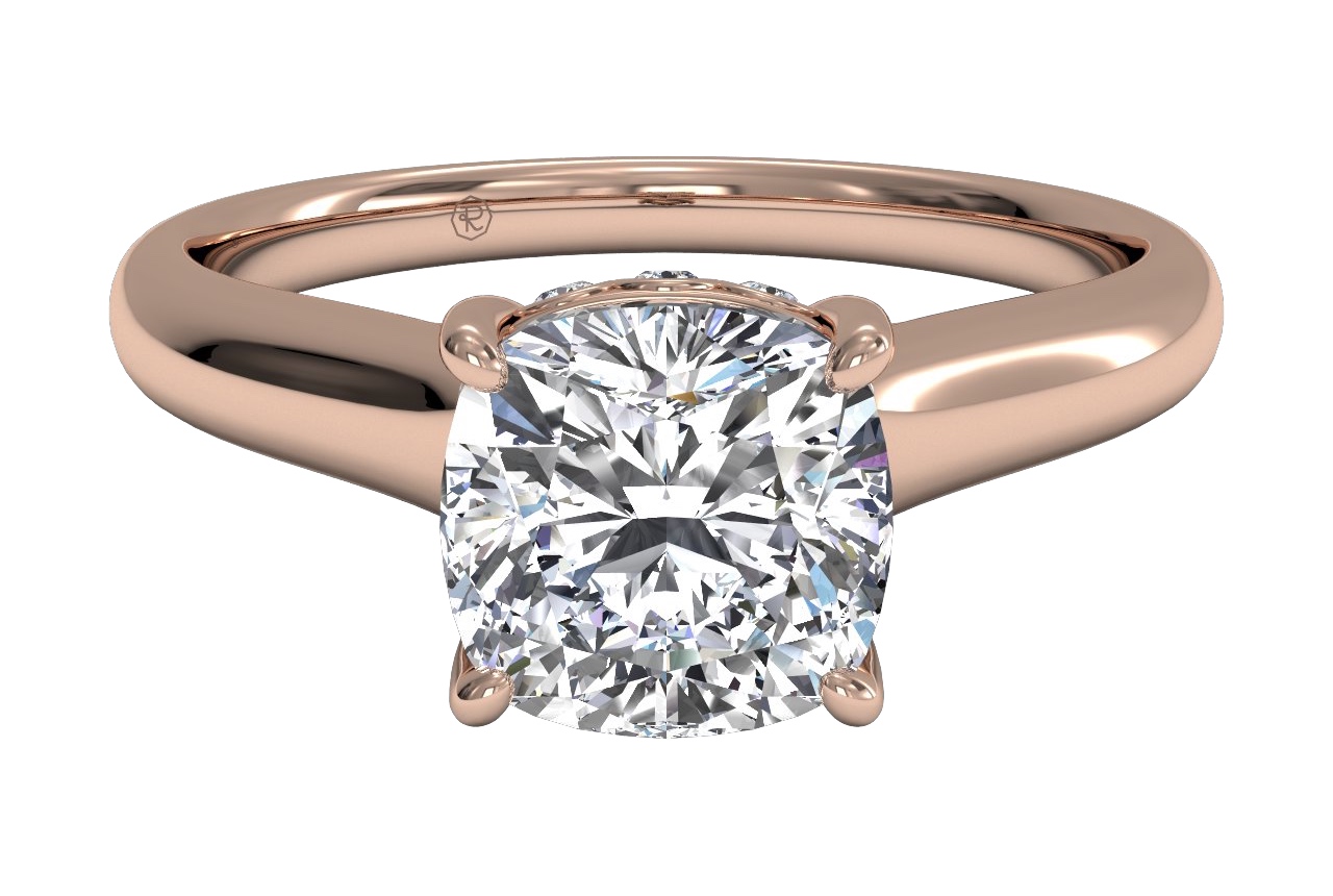 Ritani Preset 2 ct. tw. Cushion Cut Solitaire Diamond Ring With Surprise Diamonds, one of the best engagement rings.