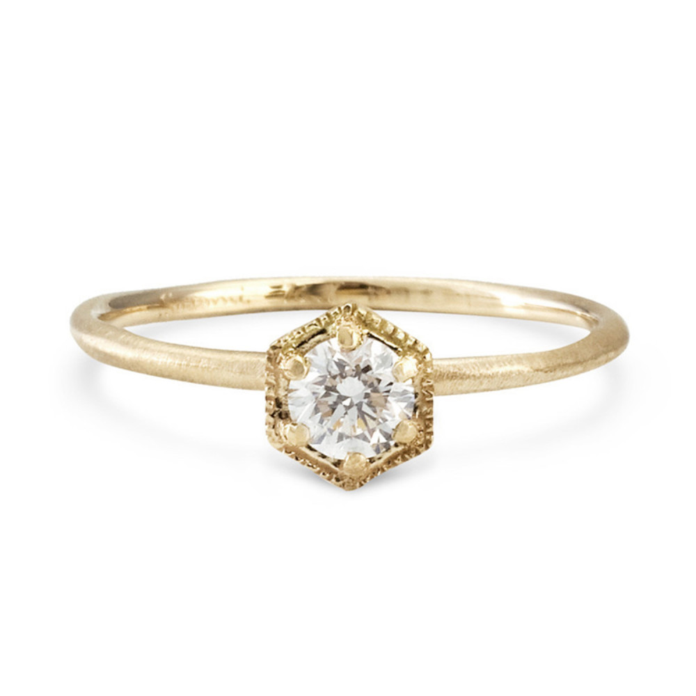 Satomi Kawakita Diamond Hexagon Ring, one of the best engagement rings.