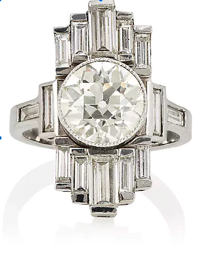 Stephanie Windsor Antiques Art Deco White Diamond Ring, one of the best engagement rings. 