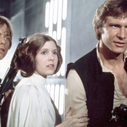 carrie fisher, harrison ford, mark hamill in the original star wars trilogy