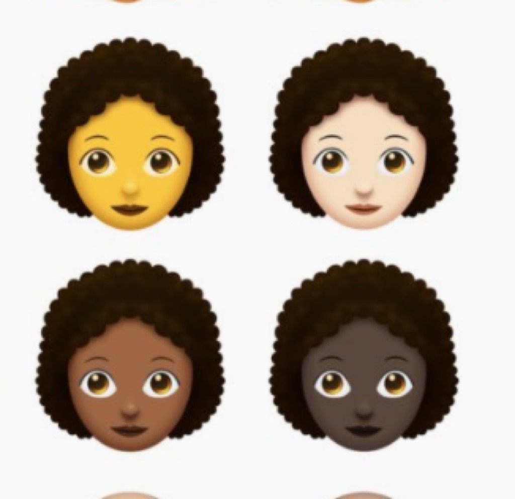 curly-haired people emoji