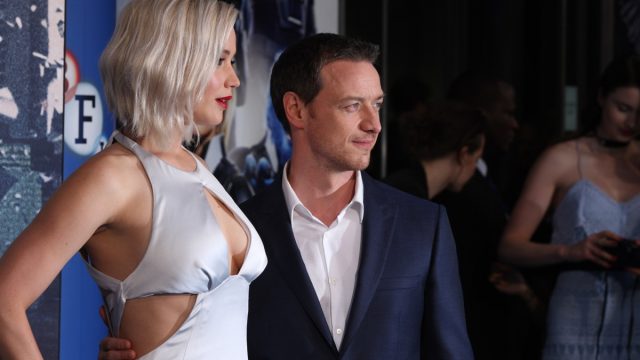 jennifer lawrence and james mcavoy at the x-men premiere