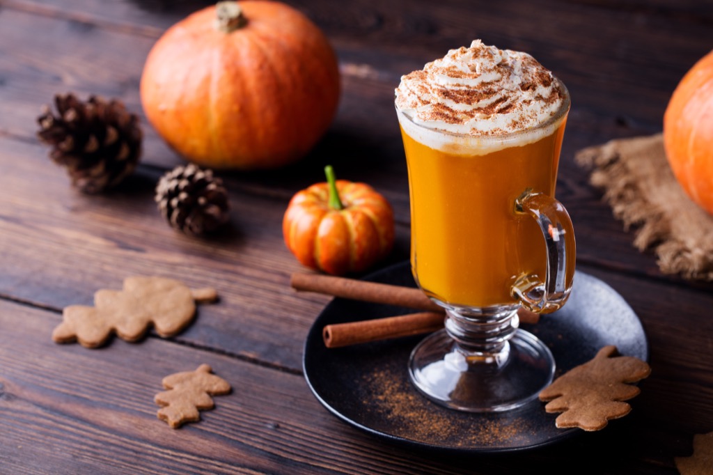 pumpkin spice latte with whipped cream and cinnamon