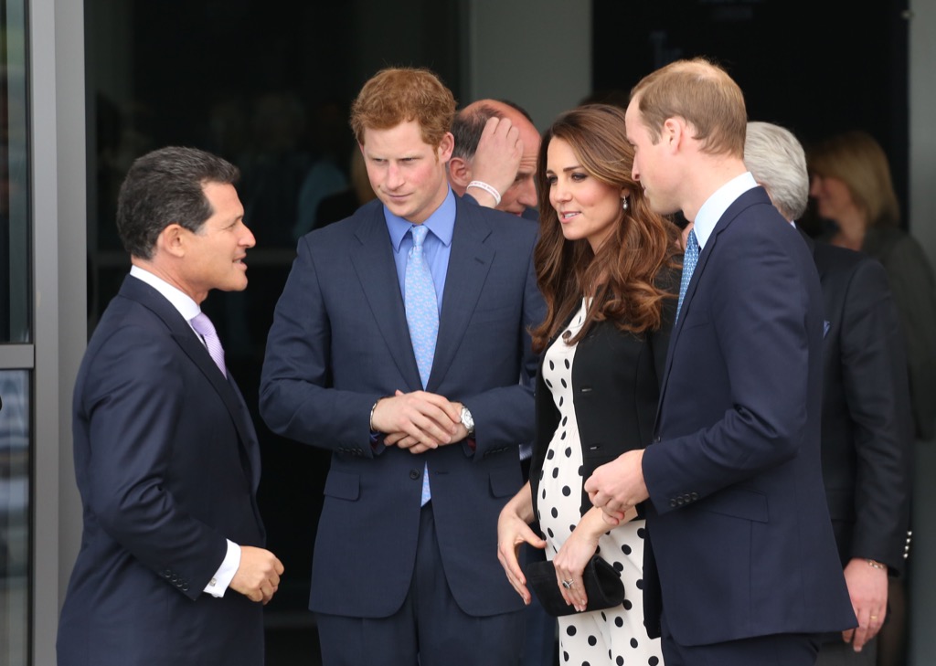 Kate Middleton with Prince Harry and William