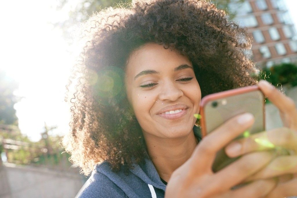 woman using a cell phone