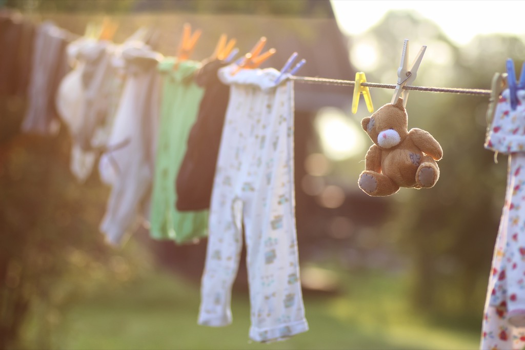 clothes hanging on a line