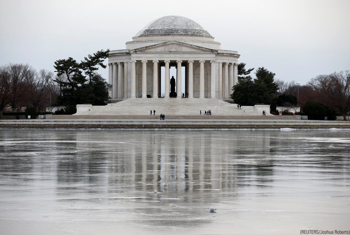 jefferson memorial in bomb cyclone