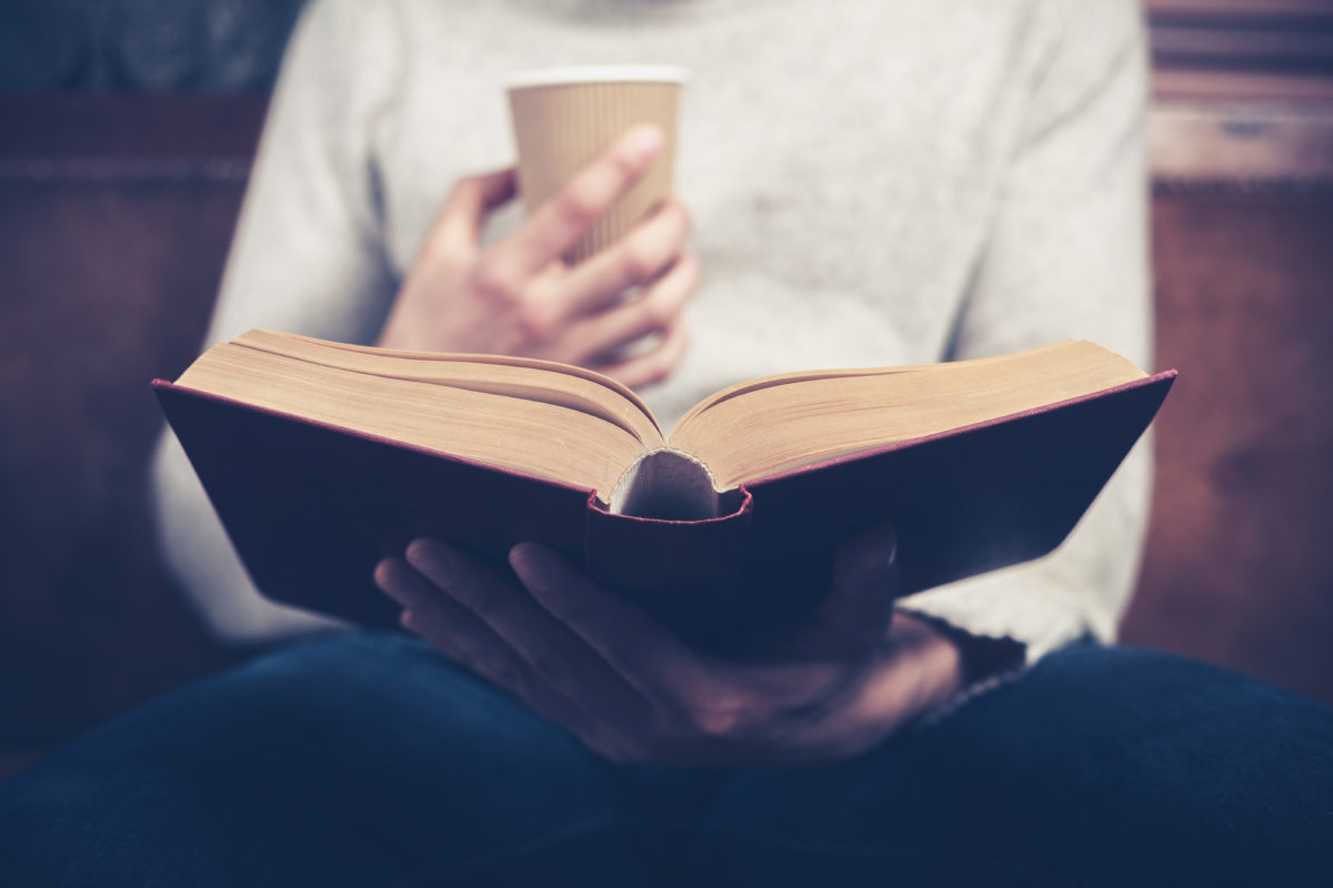 Reading a Book with Coffee