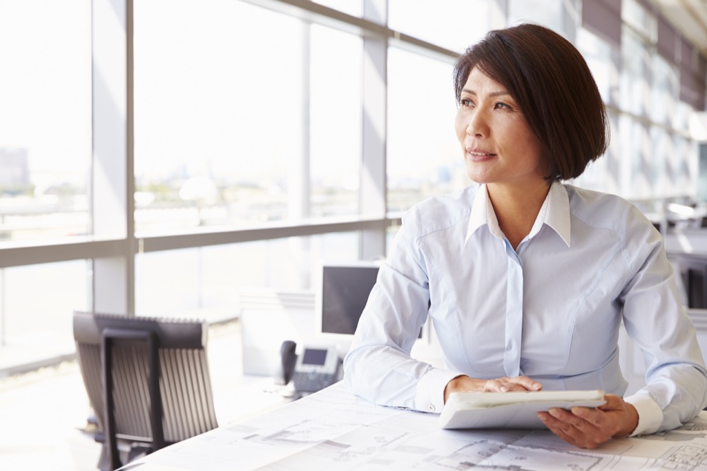 woman thinking ways to get a promotion after 40