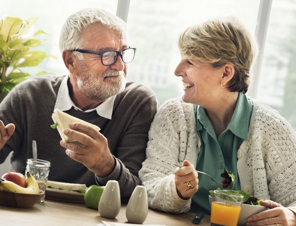 man and woman eating together, relationship white lies