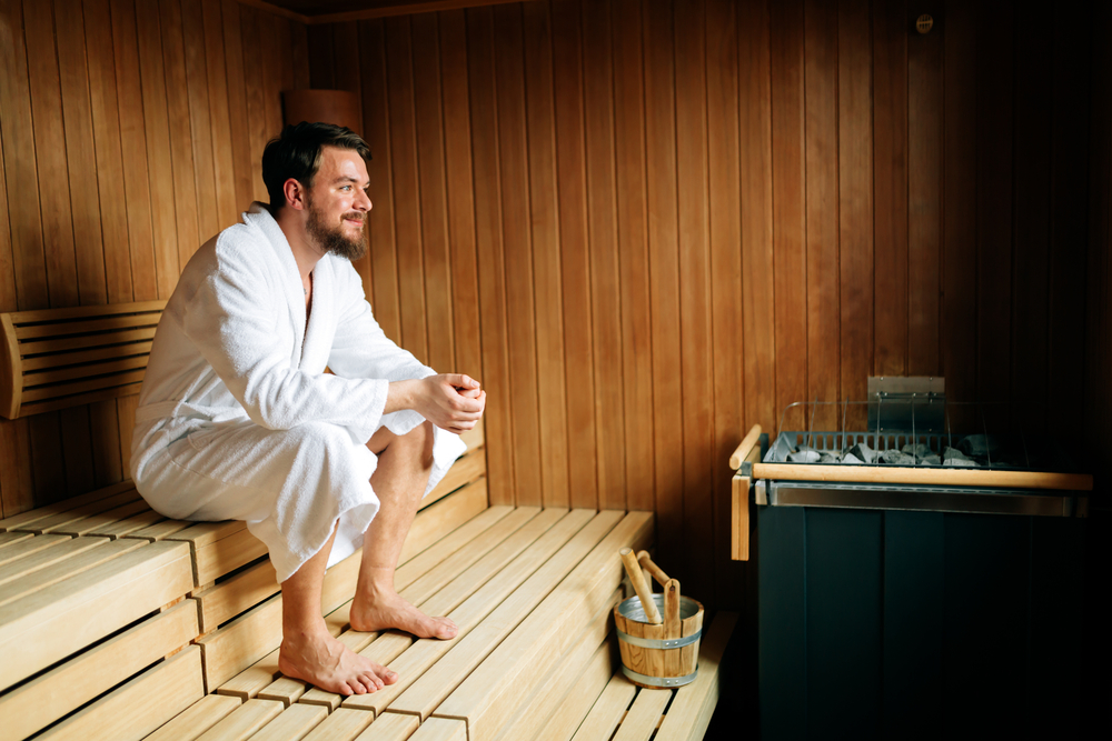 hot guy in sauna