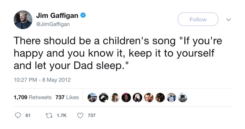 Jim Gaffigan Funny Parenting Tweet