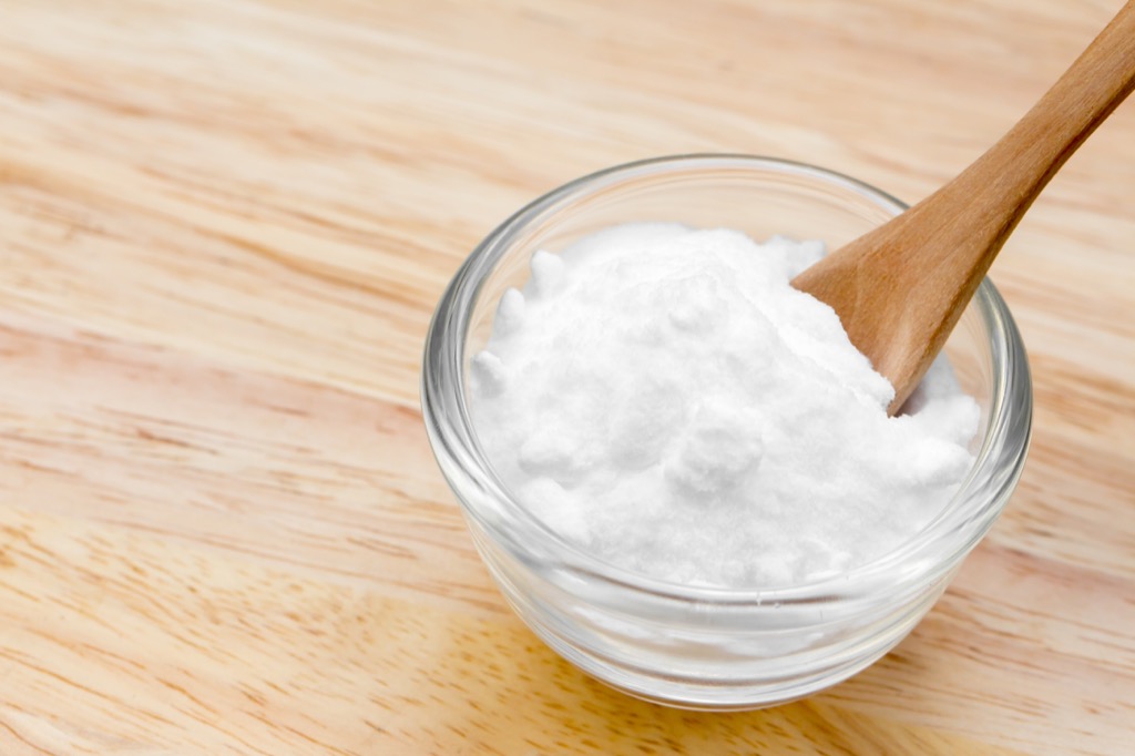 baking soda with wooden spoon, old school cleaning tips