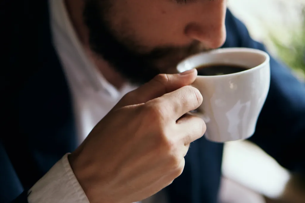 Businessman Drinking Coffee Anti-Aging