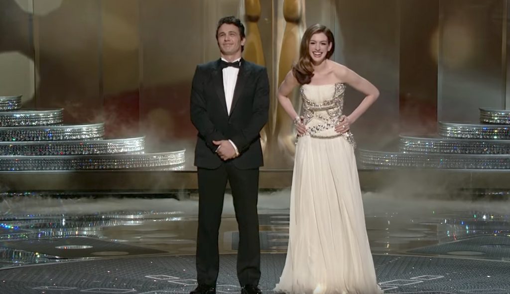 James Franco Anne Hathaway host the Oscars celebrity awards