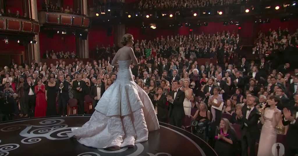 Jennifer Lawrence Trips on Dress celebrity awards