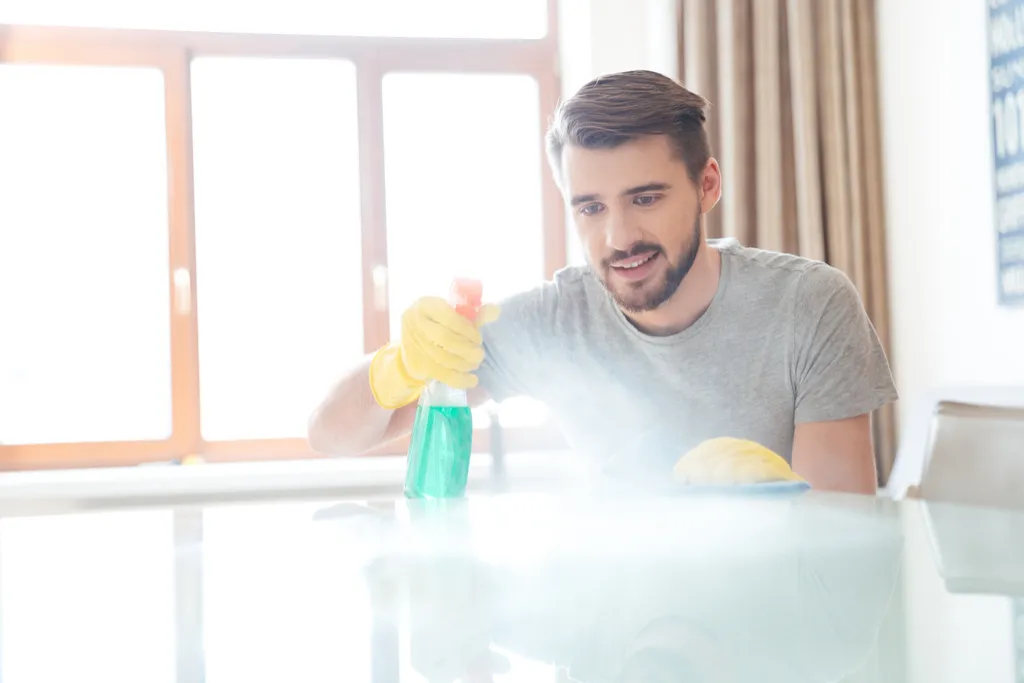 Man Cleaning Home Romance