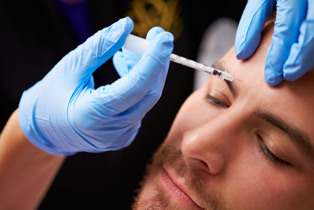 Man Receiving Botox Injection Anti-Aging