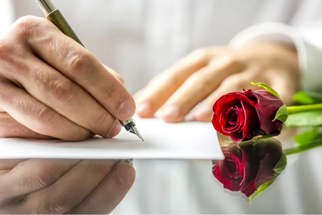 Man Writing Love Note Romance