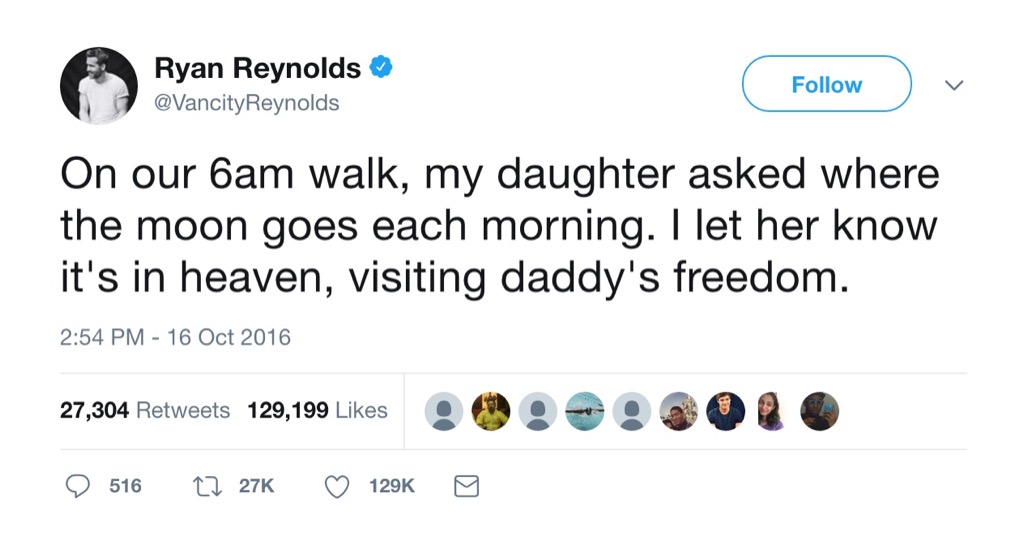 Ryan Reynolds funny tweet freedom