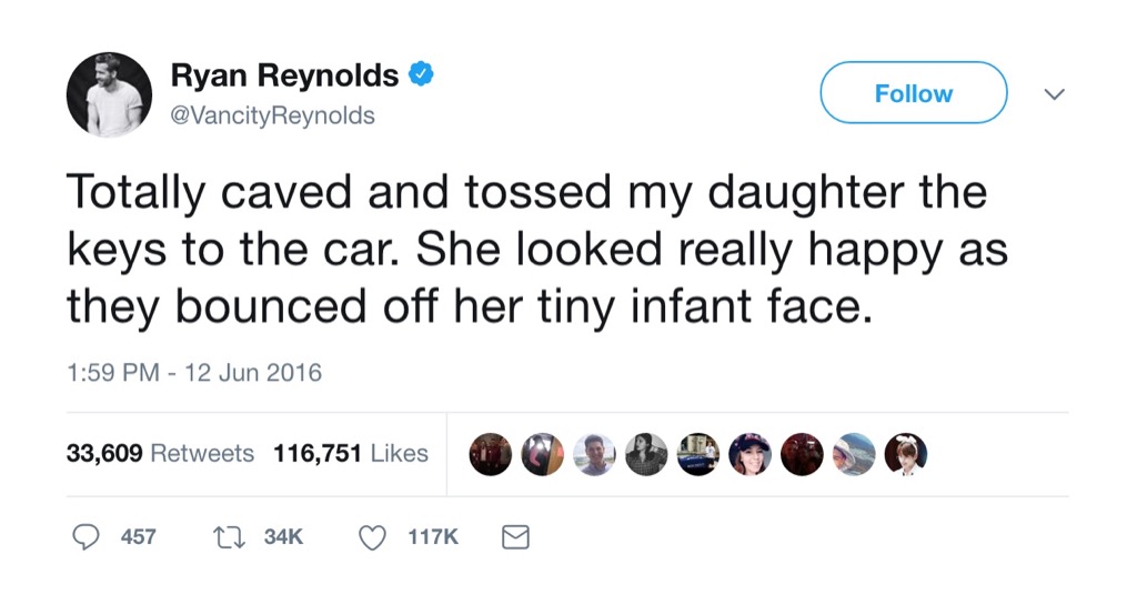 Ryan Reynolds funny tweet car keys